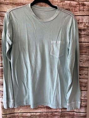 RVCA Men’s Long Sleeve Pocket Tee in Pale Aqua